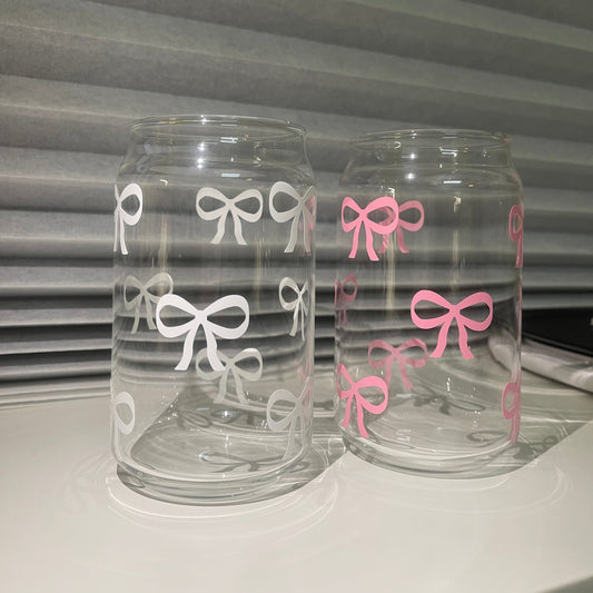 RIBBON GLASS WITH STAINLESS STRAW & BRUSH